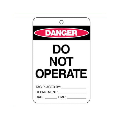TAGPD2 WILCOX DANGER DO NOT OPERATE TAGS 100mm x 150mm PK/10 POLY (REUSABLE)