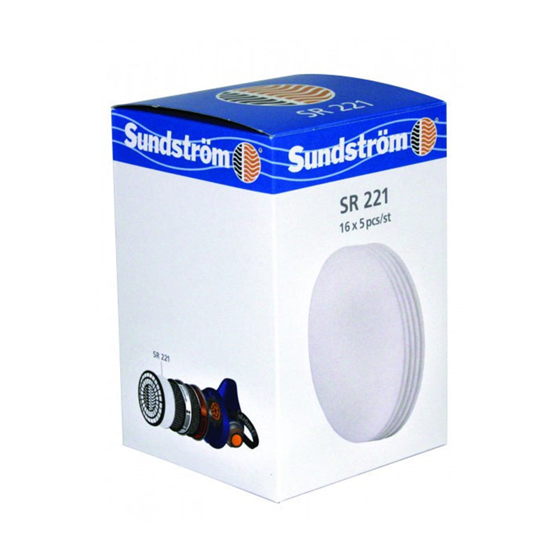 140-00027 SUNDSTROM SR221-1 PRE-FILTER PADS BX/80 (16 PACKS OF 5)