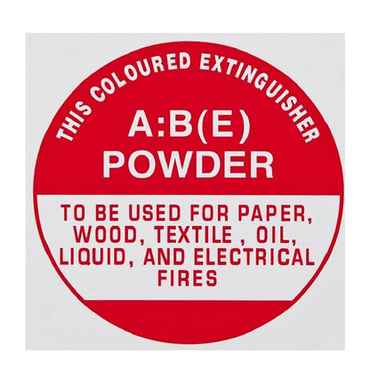IDABE INSTRUCTION SIGN ABE DRY POWDER (205mm dia) – PLASTIC