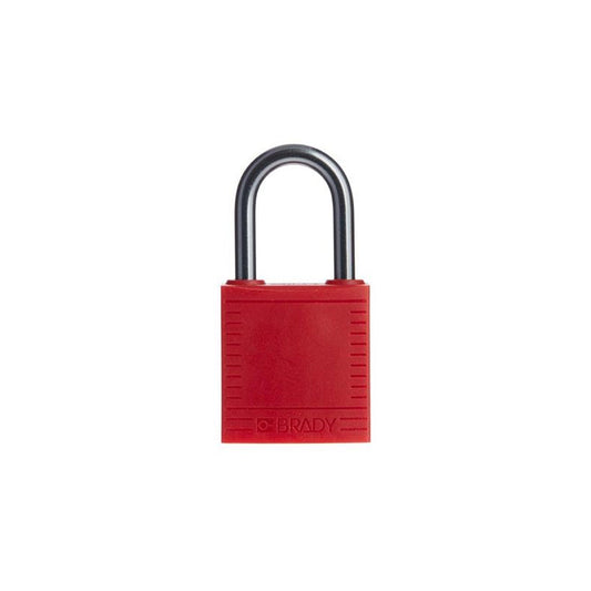 872880 BRADY COMPACT 32mm LOCKOUT PADLOCK RED KEYED DIFFERENTLY