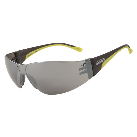 110SM SCOPE LITE BOXA (MED) YELLOW TEMPLE SILVER MIRROR ANTI FOG ANTI SCRATCH LENS SAFETY GLASSES