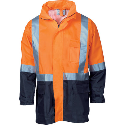 3879 190D POLY/PU 2 TONE HI VIS LIGHTWEIGHT RAIN JACKET – TAPED