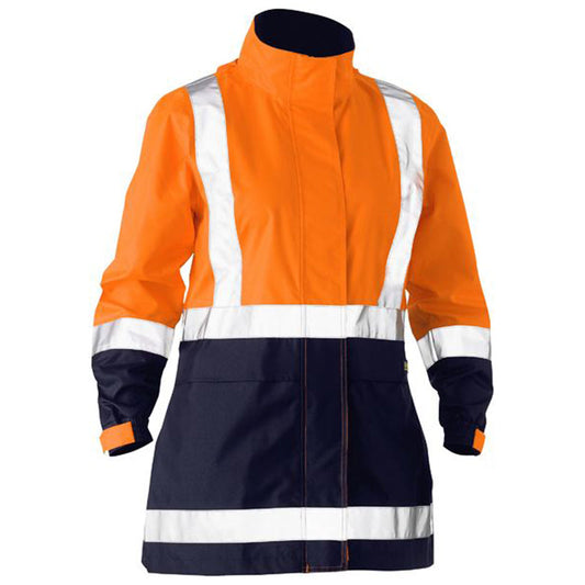 BJL6966T WOMENS H TAPED 2 TONE HI VIS RAIN JACKET