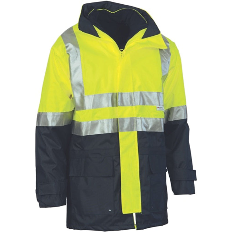 3864 DNC 4 IN 1 HI VIS 2 TONE BREATHABLE JACKET WITH VEST AND 3M REFLECTIVE TAPE
