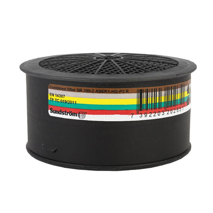 133-00479 SUNDSTROM SR299 GAS/PARTICLE FILTER ABEK1-Hg-P3 CARTRIDGE