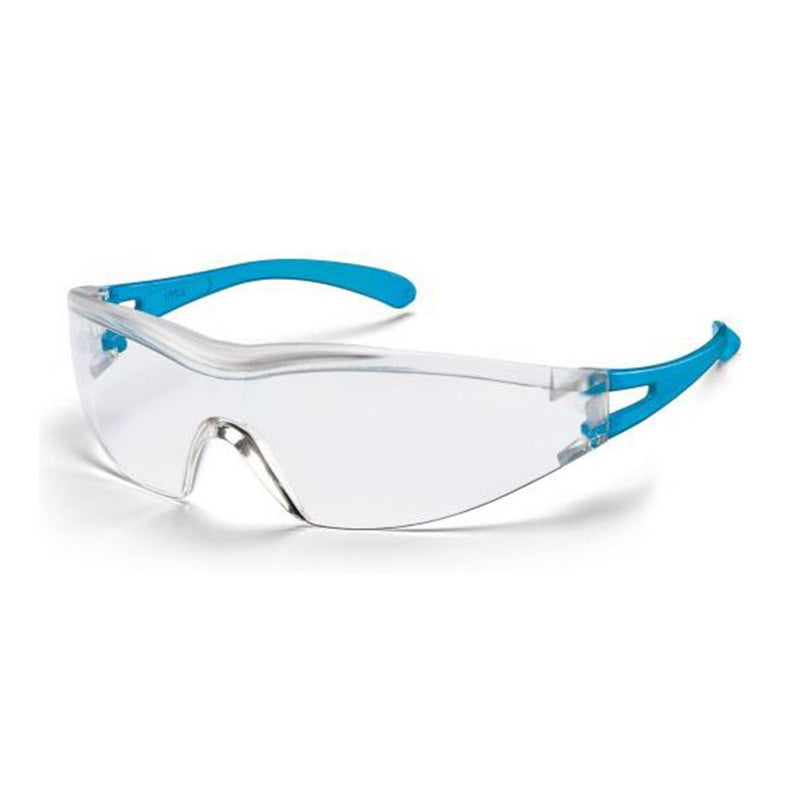 9170-001DP UVEX X-ONE AZURE BLUE FRAME CLEAR LENS SAFETY GLASSES