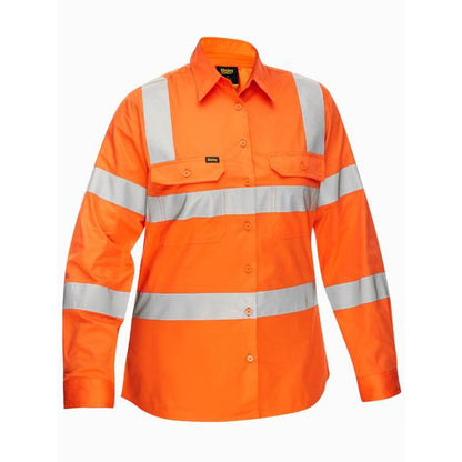 BL6016T BISLEY LADIES TAPED BIOMOTION LONG SLEEVE HI VIS SHIRT