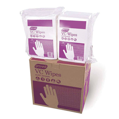 RCR PRO-VAL WIPES 60cm x 32cm WHITE CTN=600 WIPES