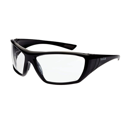 1652601 BOLLE HUSTLER GLOSS BLACK FRAME CLEAR LENS SAFETY GLASSES