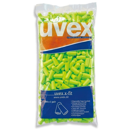 XF-PB UVEX X-FIT UNCORDED EARPLUGS POLYBAG REFILL PK=200PRS