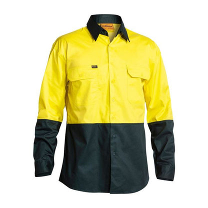 BS6895 2TONE HI VIS COOL LW MESH VENT DRILL L/S