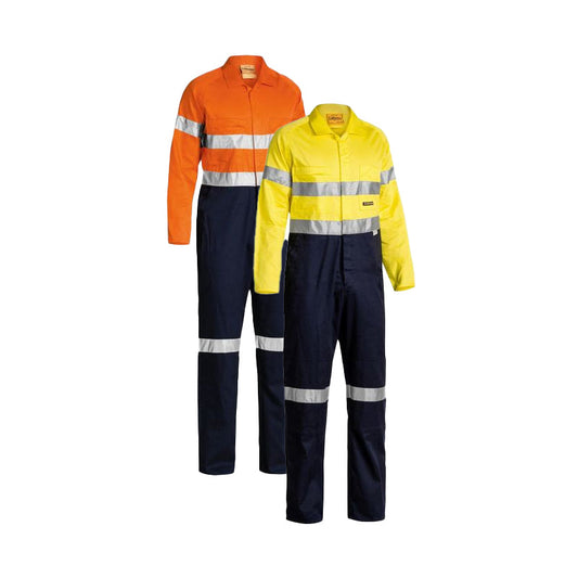 BC6719TW BISLEY 2TONE HI VIS LIGHT COVERALLS TAPED