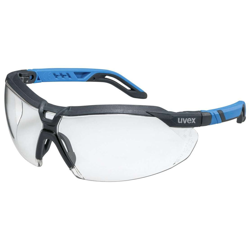 9183-902 UVEX I-5 ANTHRACITE/BLUE CLEAR ANTI-FOG LENS SAFETY GLASSES
