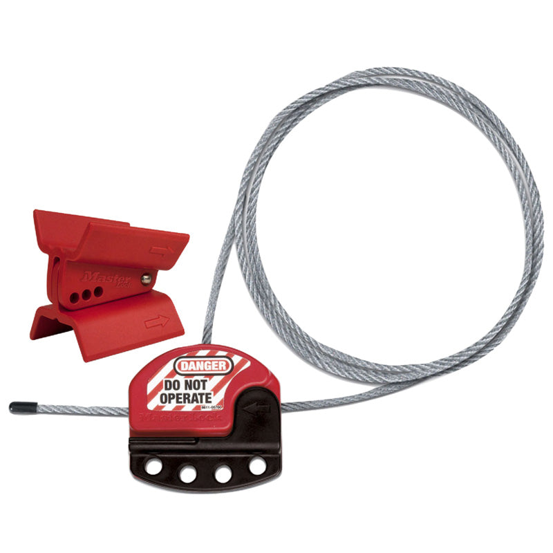 S3921 MASTERLOCK VALVE BUTTERFLY LOCKOUT WITHS806CBL3 ADJUSTABLE 900MM CABLE