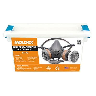 78012A MOLDEX 7800 SERIES SILICONE HALF FACE RESPIRATOR KIT PAINT SPRAY/PESTICIDES MEDIUM