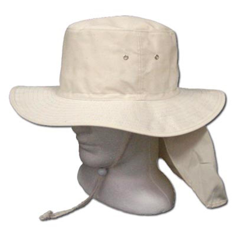 Y-1053 CANVAS SUN HAT WITH FLAP AND TOGGLE