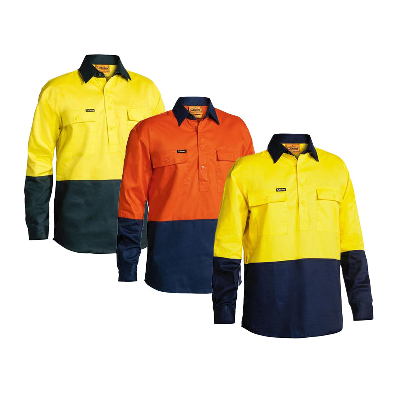 BSC6267 BISLEY CLOSED FRONT COTTON DRILL LONG SLEEVE SHIRT