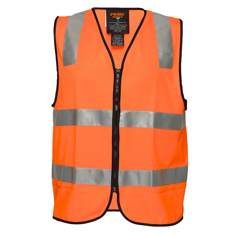 MZ102 HI-VIS VEST WITH 3M TAPE-ZIP CLOSE #