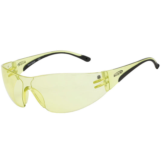 100A SCOPE PHAT BOXA (LGE) BLACK TEMPLE AMBER ANTI FOG ANTI SCRATCH LENS SAFETY GLASSES