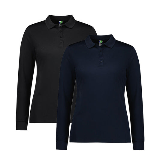 P206LL FASHION BIZ LADIES ACTION LONG SLEEVE POLO