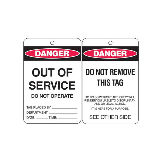 842375 BRADY DANGER  – OUT OF SERVICE TAGS POLY PK=10