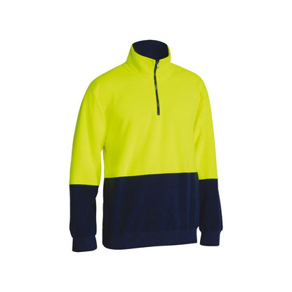 BK6889 2TONE HI VIZ 1/4 ZIP POLAR FLEECE JUMPER
