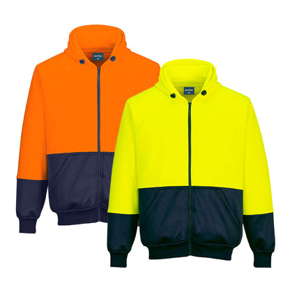 B327 PORTWEST CONTRAST FULL ZIP HOODIE