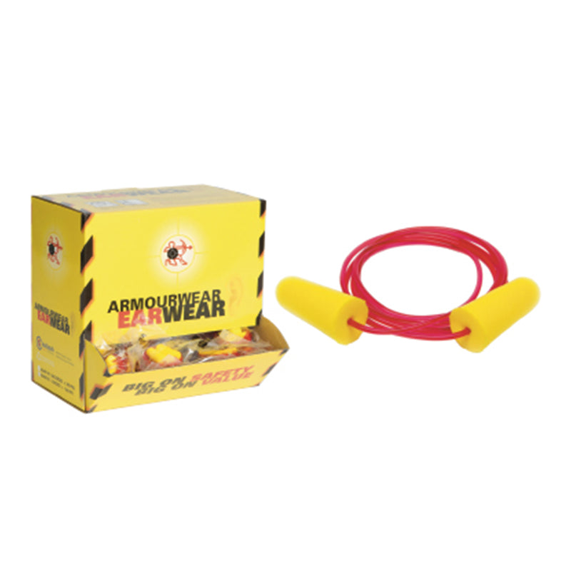 E109C ARMOURWEAR CORDED PU EARPLUGS CLASS 5 26dB BX=100