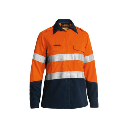 BL8098T BISLEY TECASAFE LONG SLEEVE LADIES SHIRT TAPED