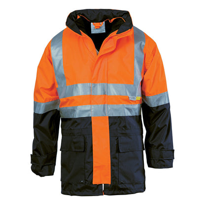 3864 DNC 4 IN 1 HI VIS 2 TONE BREATHABLE JACKET WITH VEST AND 3M REFLECTIVE TAPE