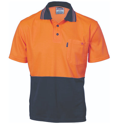3814 185GSM COTTON BACK HIVIS 2TONE POLO S/S