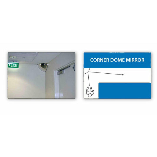 6395 300×300 CORNER DOME ACRYLIC  INDOOR CORNER MOUNT 90DEG