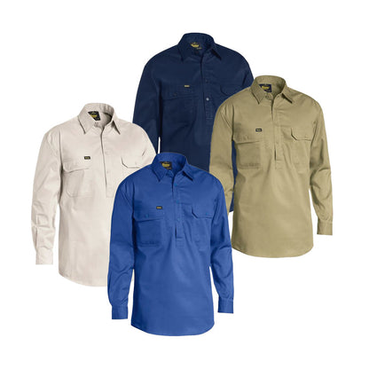 BSC6820 CLOSED FRONT COOL L/WEIGHT DRILL SHIRT