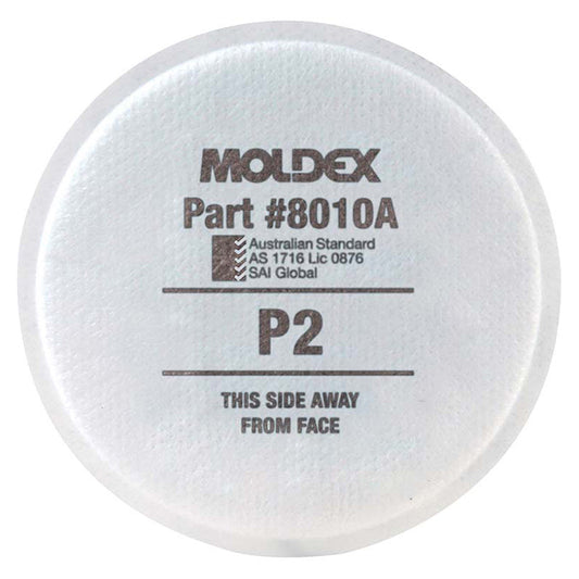 8010A MOLDEX FILTER WELD/FUME DUST/MIST P2 PRE FILTER BG/5PR