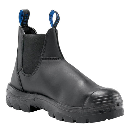 382101 STEEL BLUE HOBART PULL ON BOOT PUNCTURE & HEAT RESISTANT ANTI STATIC NITRILE OUTSOLE & BUMP CAP