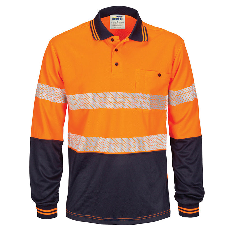 3513 SEGMENTED REF TAPE L/S POLO SHIRT