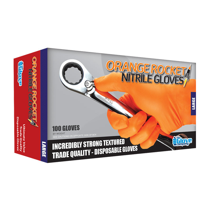 TGC ORANGE ROCKET NITRILE GLOVES BX=100