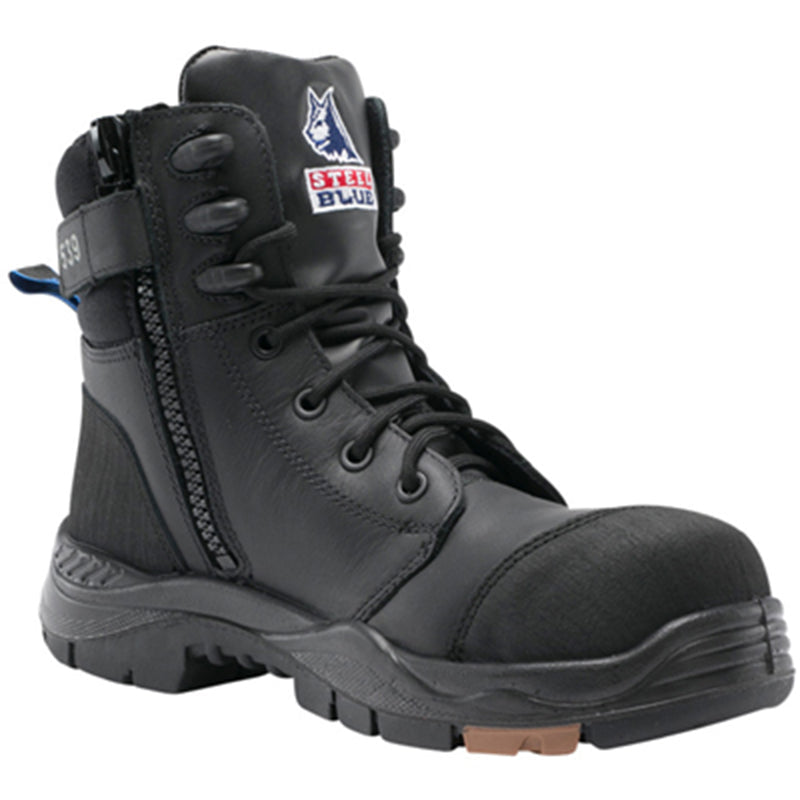 617539 STEEL BLUE TORQUAY BOOT COMPOSITE TOE CAP & TOE GUARD ZIP SIDED TPU OUTSOLE ANTI STATIC