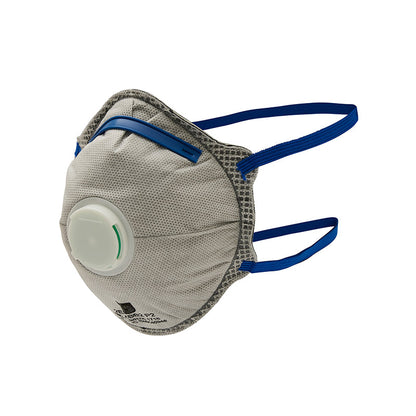 ARMOURWEAR HACCP P2 DISPOSABLE MASK CHARCOAL CUP VALVED BX/10