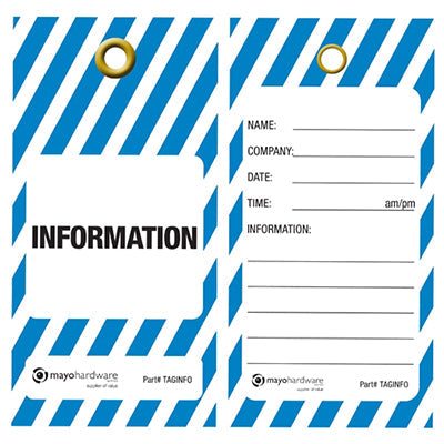 TAGINFO MASTERLOCK INFORMATION NON-TEAR SAFETY TAG PK=25
