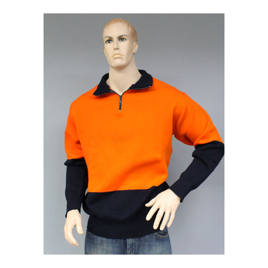 ZIP26 INTERKNIT 100% WOOL JUMPER CW 1/4 ZIP