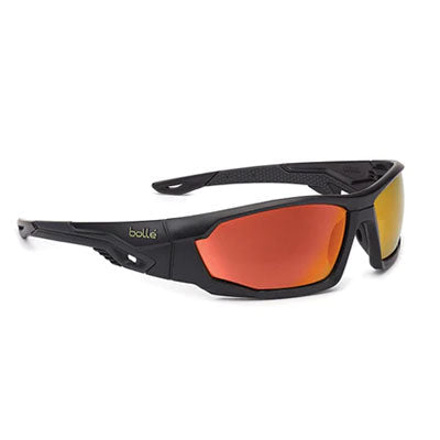PSSMERCP09 BOLLE MERCURO GREY/BLACK TEMPLES RED FLASH POLARISED LENS SAFETY GLASSES WITH SOFT DRAWSTING POUCH