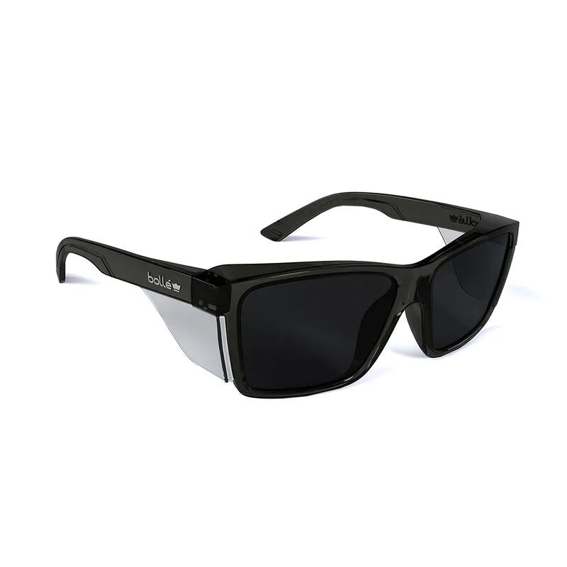 STK42N22A BOLLE STKS 420 SMOKE LENS PC SAFETY GLASSES PLATINUM ASAF GRAPHITE PC TEMPLE/FRAME