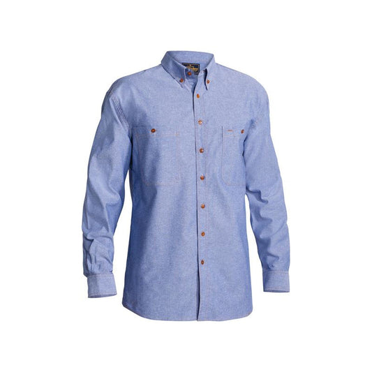B76407 BISLEY MENS CHAMBRAY SHIRT LONG SLEEVE