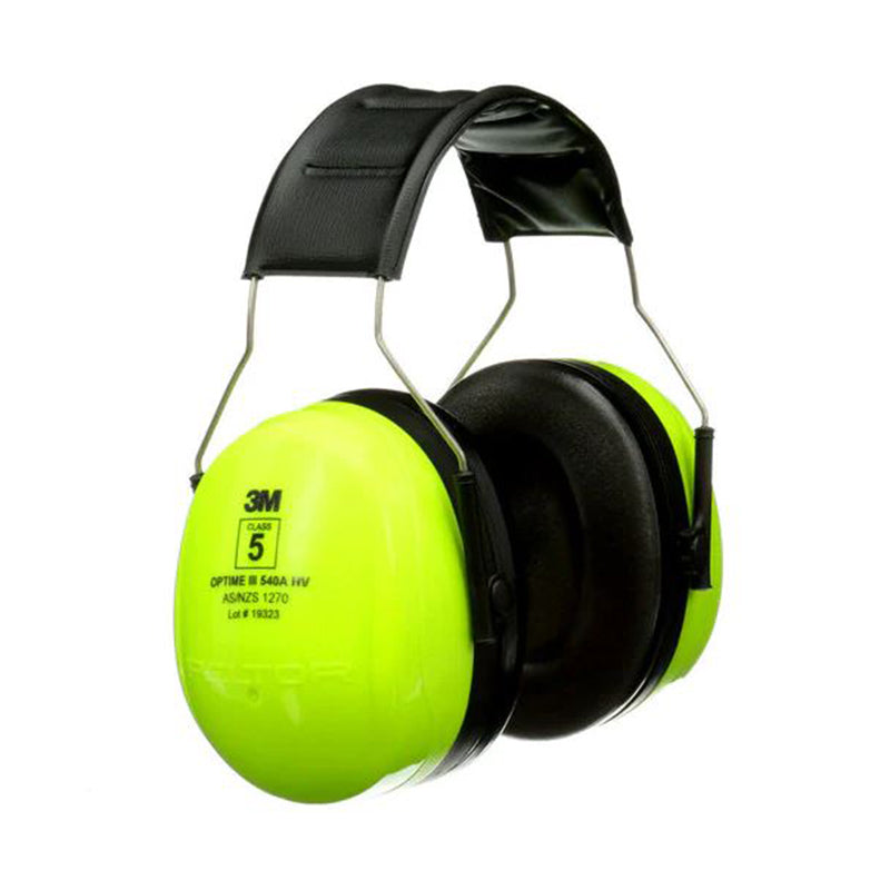 H540AHV 3M PELTOR OPITME III HI-VIZ EARMUFF HEADBAND SLC80 33Db CL5 LIME GREEN