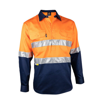 BT103 ARMOURWEAR CLOSED FRONT L/S DRILL SHIRT CW TAPE 190GSM