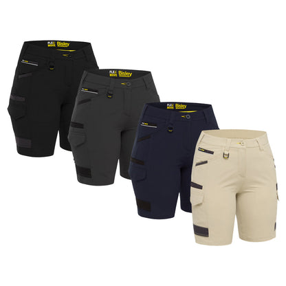 BSHL1332 BISLEY WOMEN’S FLX & MOVE 4-WAY STRETCH ZIP CARGO SHORT