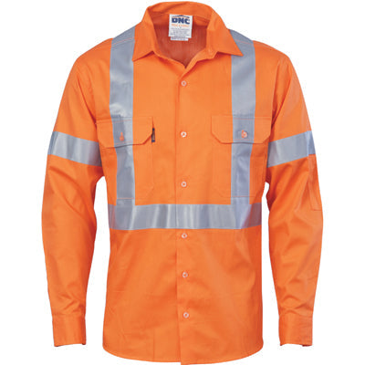 3546 DNC LONG SLEEVE COTTON SHIRT X BACK CSR TAPE NSW RAIL COMPLIANT