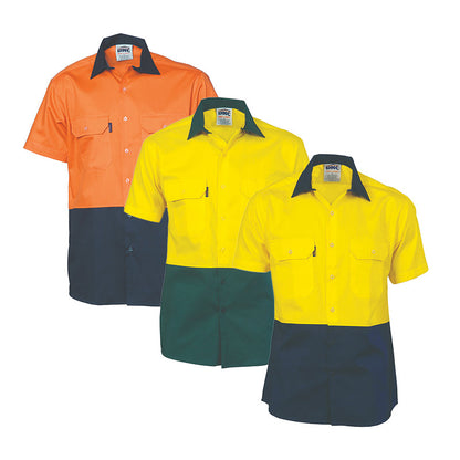 3839 DNC HI VIS 2 TONE COOL-BREEZE SHORT SLEEVE COTTON SHIRT