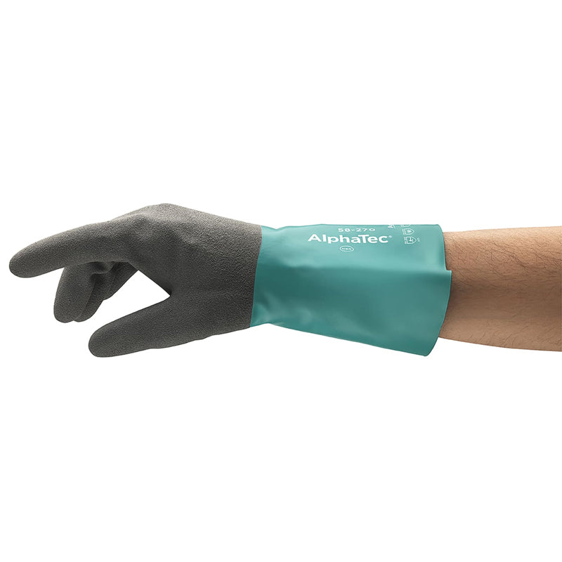 58-530B ALPHATEC CHEMICAL GLOVE ANSELL GRIP COATING GAUNTLET STYLE CUFF